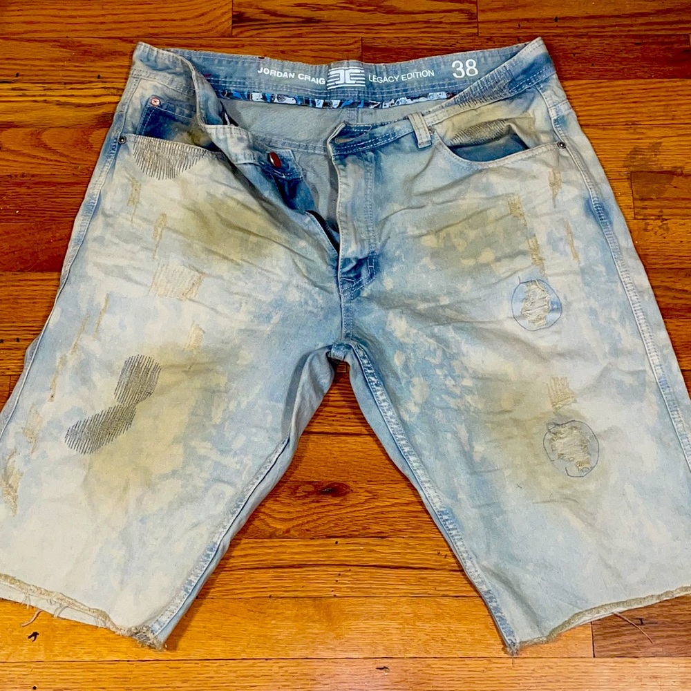 Blue denim shorts